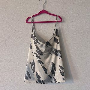 cream silk EXPRESS satin cross cross cami blouse